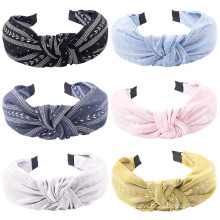 Bandeau cheveux tali rambut Cotton Print Knot Headband Simple Korean Fabric Ethnic Hairband New Fashion Hair Accessories